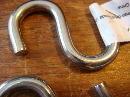 20  1 1/2" s hook solid stainless qty 20 lot  new 3/16"
