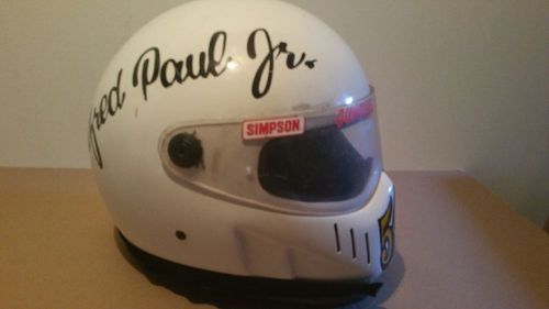 Retired racing helmet - alfred paul jr. #54 simpson bandit full face blood type