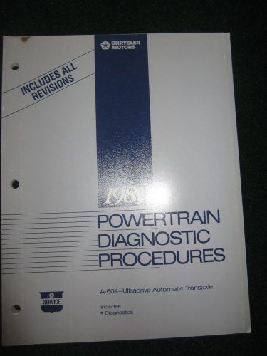 1989 powertrain diagnostic service manual chrysler a604 ultra auto trans 3.0l