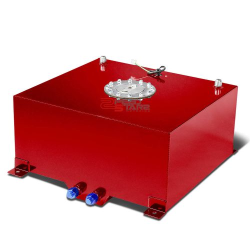 15.5 gallon/59l racing red aluminum gas fuel cell tank+level sender 20x18x10"