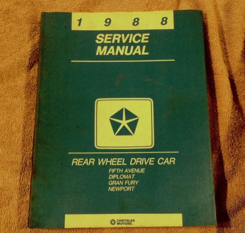 1988 88 dodge newport 5th ave diplomat fury oem factory service repair manual