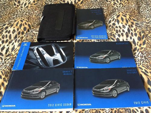 12 honda civic sedan owners manual / handbook / guide  package w/ case
