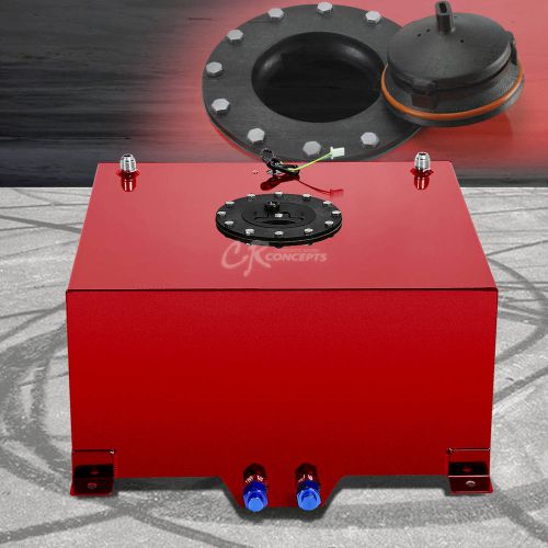 10 gallon red coated aluminum racing/drifting fuel cell gas tank+level sender
