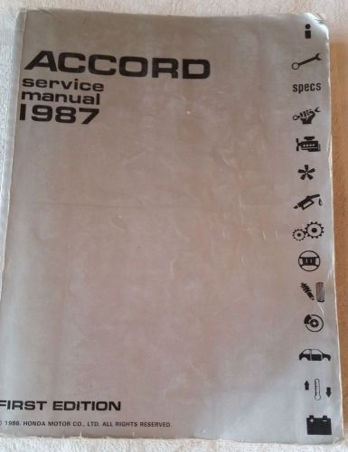1987 honda accord service manual 1st ed, 4th prtg (11/88) oem