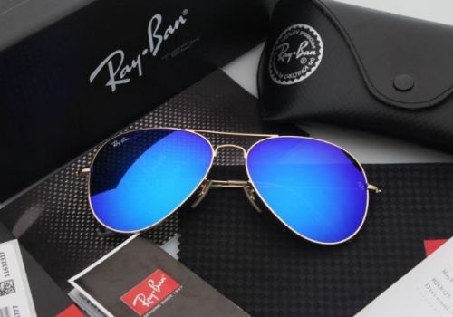 Fashion new men women aviator sunglasses gold frame blue mirror lens  a03