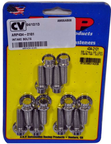 Arp 434-2101 stainless steel intake manifold bolt kit chevy 265-400 factory oem