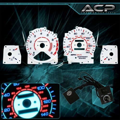 White indiglo gauge dashboard cluster 8k rpm upgrade for 1996-1997 accord jdm