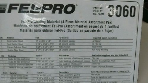 New fel-pro gasket material 4 pc assortment 3060 rubber &amp; cork 9.8&#034;x8.4&#034;x0.125&#034;