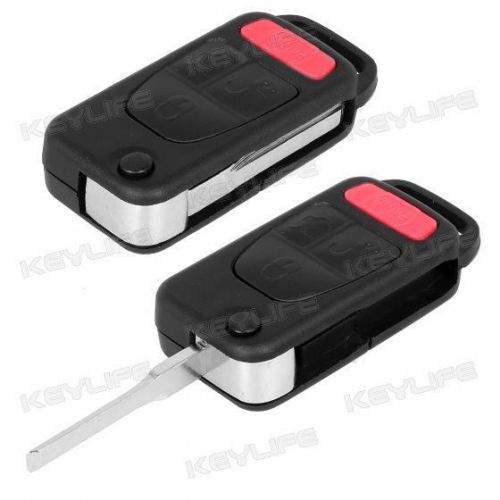 New flip folding key fob shell remote case for mercedes-benz slk-class 98-04
