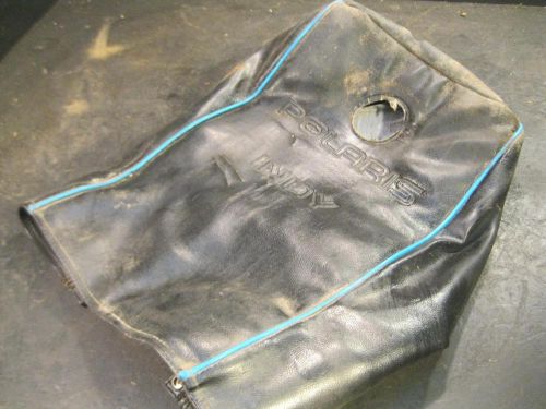 Used polaris indy wedge tank cover vinyl black sled blue piping oem indy trail