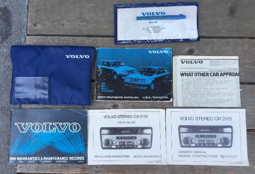 1983 volvo 240 244 245 owners manuals dl gl glt turbo usa canada with folder