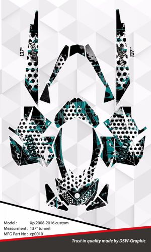 Ski-doo xp mxz snowmobile sled wrap graphics sticker decal kit 2008-2013 120 137