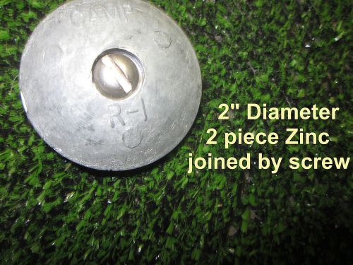 Zink anode omc (2) 2&#034; round, 2 sided - general purpose