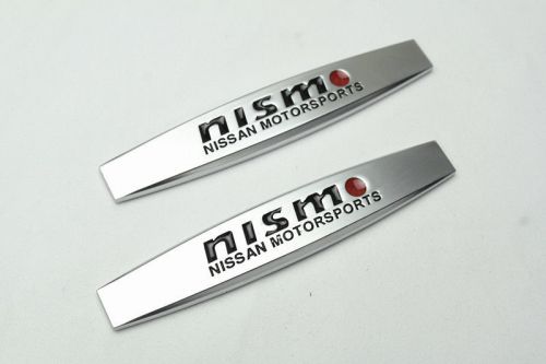 2pcs for nismo metal luxury auto front side fender silvery sticker badge emblems