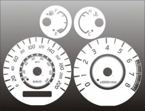 White face gauge set fits 2002-2003 nissan sentra se-r metric kmh gauge cluster