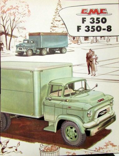1957 gmc truck f 350 &amp; f 350 8 series original color sales brochure folder