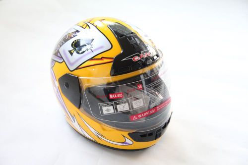 Can yellow cards motorcycle protective helmet  max-603 size xs nwob