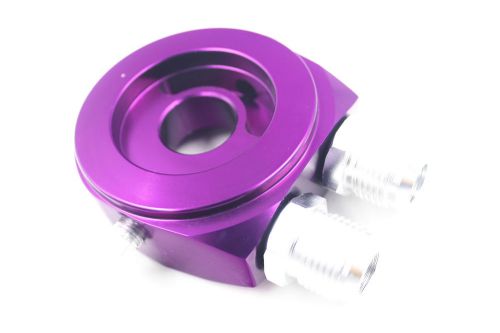 Brand new aluminum sandwich oil adapter filter cooler plate kit purple universal