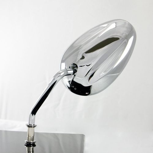 Billet mirror for harley ellipse style wide view long stem 5/16&#034; chopper bobber