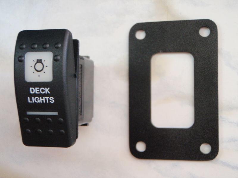 Deck lights switch with psc panel v1d1 black carling contura ii 2 white lighted