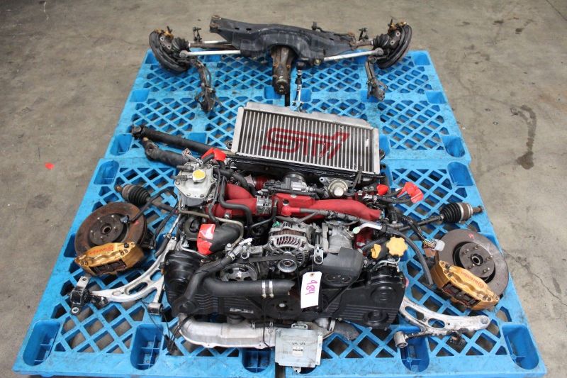 Jdm subaru wrx sti 06 07 v9 ej207 engine turbo dccd transmission differential rear axles