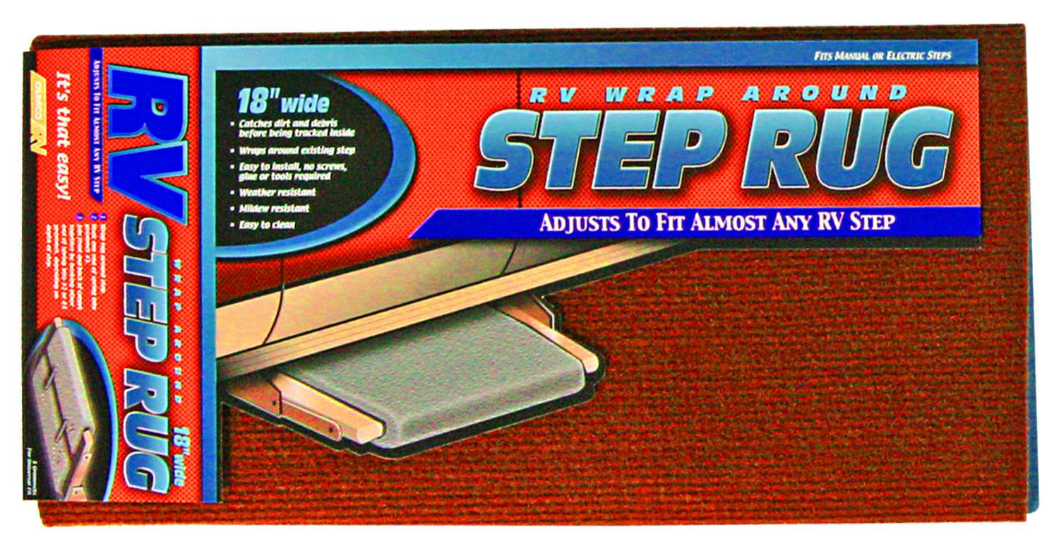 Camco 42924 wrap-around step rug blue 18 inch wide