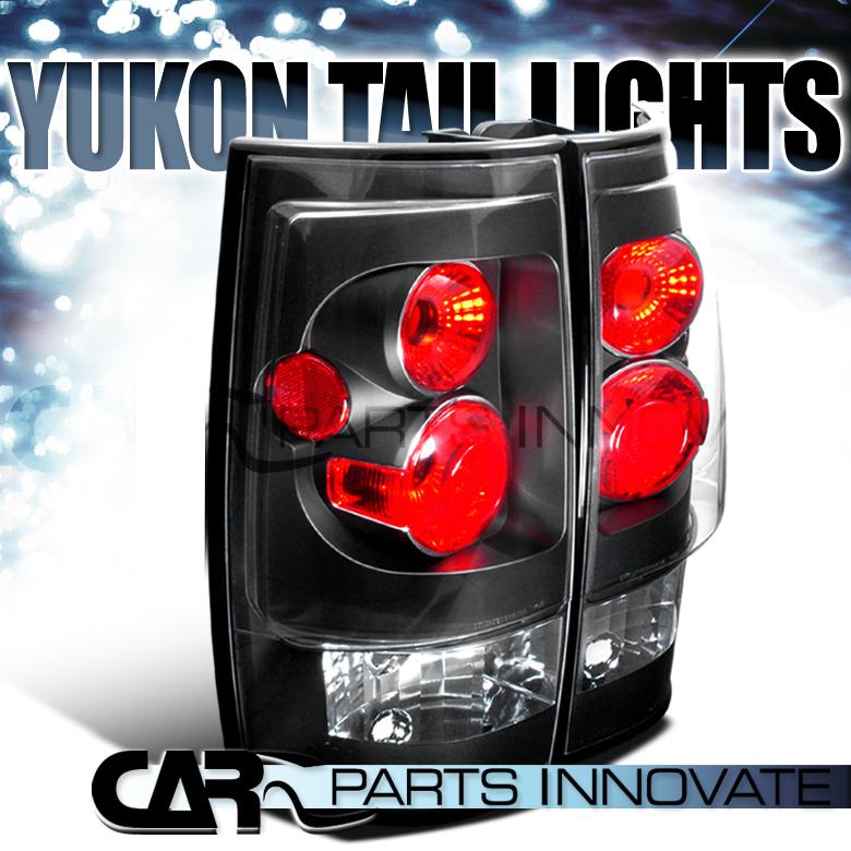 07-11 chevy tahoe suburban gmc yukon xl tail lights rear brake lamp black
