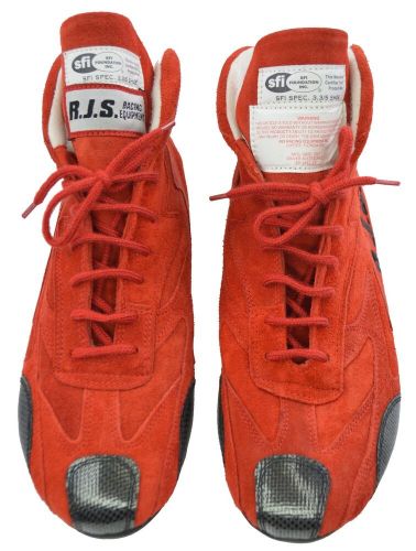 RJS RACING SFI 3.3/5 RACING DRIVING SHOES RED MID TOP MEN SIZE 9 IMSA SCCA IHRA, US $74.99, image 2