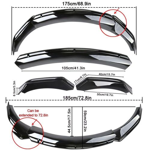 For BMW Front Rear Bumper Lip Spoiler Splitter Body Kit Side Skirt Glossy Black, US $68.86, image 16