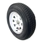 Trailer tire on rim st175/80d13 load range c bias 5 lug white spoke 13" wheel