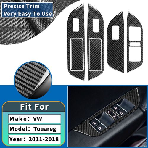 6PCS Power Window Lift Control Carbon Fiber Stickers Trim For VW Touareg 2011-18, US $37.99, image 12