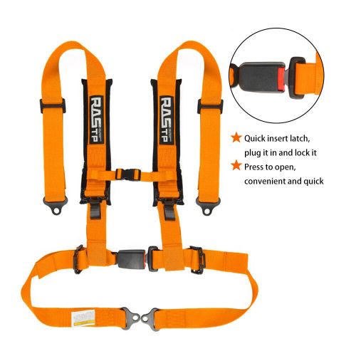 Universal 2" 4-Point Harness Quick Release Safety Seat Belt+1 Pair Shoulder Pads, US $62.88, image 3