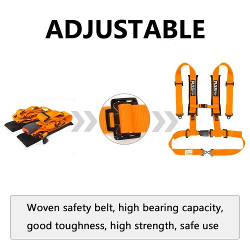 Universal 2" 4-Point Harness Quick Release Safety Seat Belt+1 Pair Shoulder Pads, US $62.88, image 4