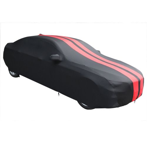 For ferrari 612 black/red satin stretch indoor tailored car cover