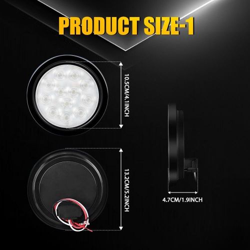 4Inch Round Tail Lights w/ Mounting Bracket 4PCS White Waterproof Lights USA, US $51.99, image 9