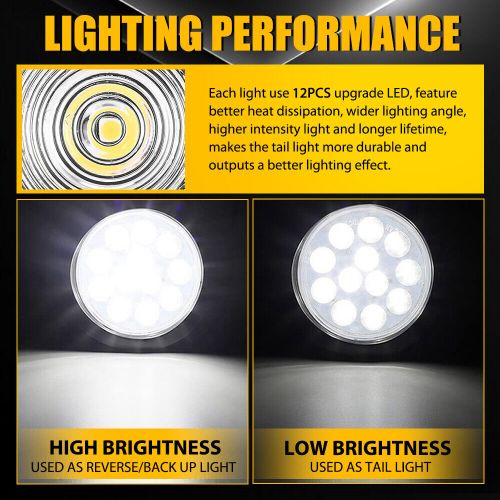 4Inch Round Tail Lights w/ Mounting Bracket 4PCS White Waterproof Lights USA, US $51.99, image 11