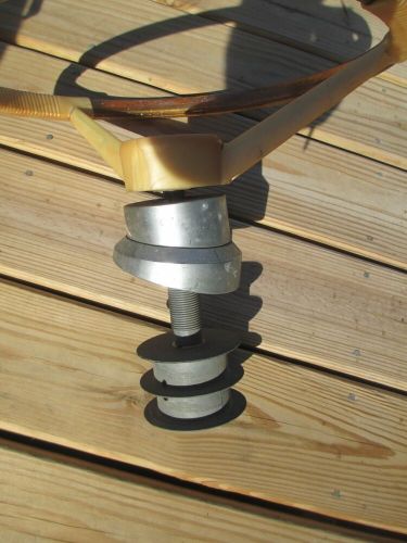 Vintage 1950's 1960's Boat Steering Wheel & Mount GOLD METAL FLAKE 15” BSMT, US $150.00, image 5