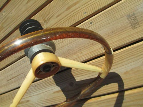 Vintage 1950's 1960's Boat Steering Wheel & Mount GOLD METAL FLAKE 15” BSMT, US $150.00, image 6