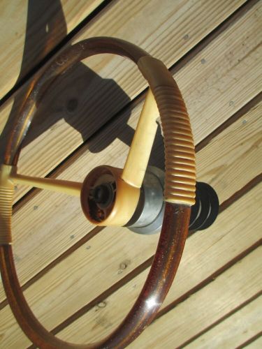 Vintage 1950's 1960's Boat Steering Wheel & Mount GOLD METAL FLAKE 15” BSMT, US $150.00, image 7