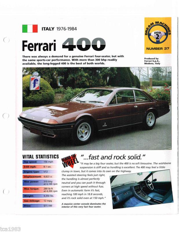 FERRARI 400 IMP Brochure: 1979,1980,1981,.........., US $10.00, image 3
