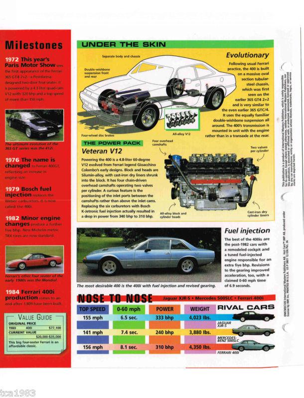 FERRARI 400 IMP Brochure: 1979,1980,1981,.........., US $10.00, image 4