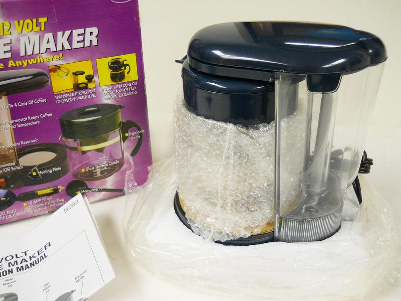 Portable 12volt 4 cup coffee maker mfg rally  new in box look