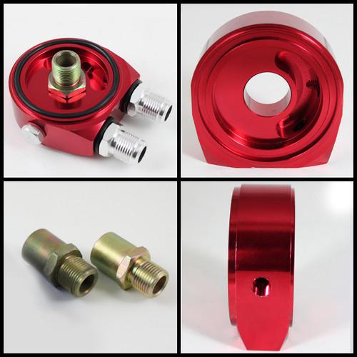Buy Red Aluminum M201.5 3/4UNF16 Oil Filter Cooler Sandwich/Gauge
