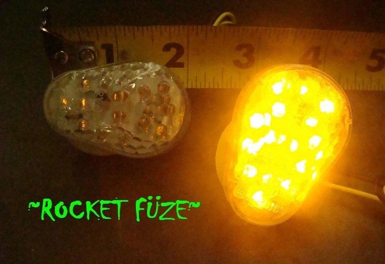 Universal newest 2" diamond clear turn signal lights amber xenon led motorcycle