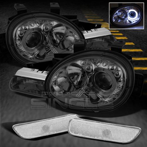 Buy SMOKED 9599 DODGE PLYMOUTH NEON HALO PROJECTOR HEADLIGHTS+BUMPER SIGNAL LAMPS in Rowland