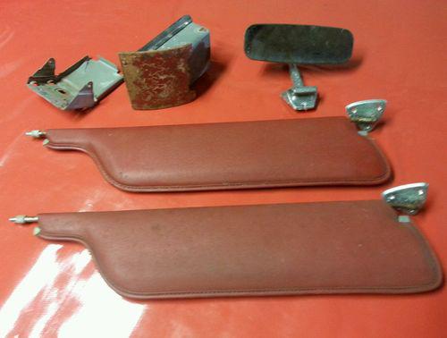 1964 65 66 ford mustang sun visors rear view mirror ash tray set