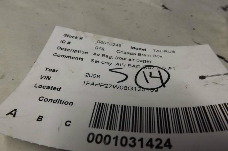 2008 Ford Taurus 3.5L AT ECU ECM Engine Computer 8G13-14B321-AD OEM, US $83.95, image 5