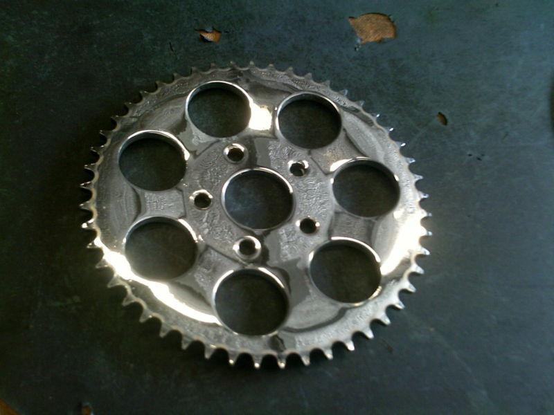 Used sportster parts xl xlh ironhead chrome 49t dished rear sprocket sprockit