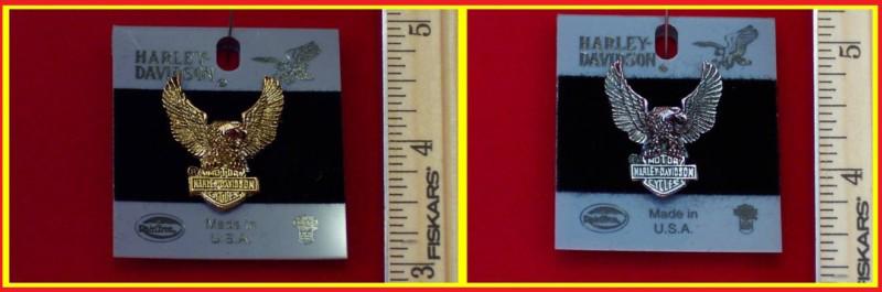 Harley davidson pin "eagle on bar & shield"-(2) variations