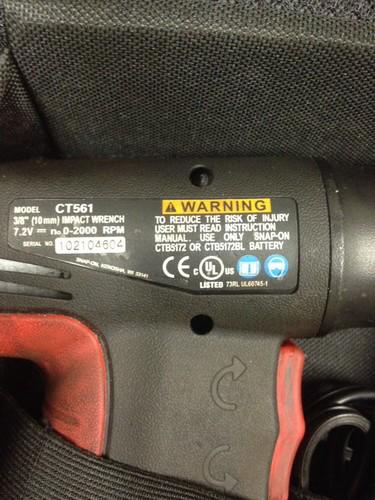 SNAP ON CT561 3/8 Impact 7.2V W/ Extras, US $102.50, image 2